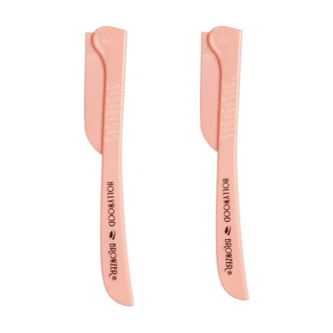 HOLLYWOOD BROWZER Dermaplaning Blade for Face, Eyebrow Razor, Removing Unwanted Hair, Exfoliating Tool for Women - Rose Gold (DUO Rose Gold) Cover