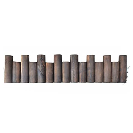 Yardwe Garden Picket Fence Lawn Edging Plant Border Wooden Log Decorative Flower Grass Bed Border for Balcony Garden Lawn Landscaping