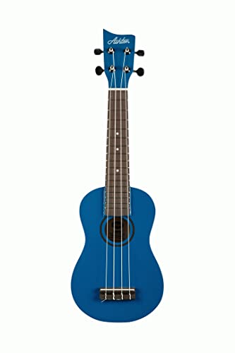 Ashton UKE110BL Ukulélé soprano avec sac Bleu - Les Beatles, Paul McCartney, John Lennon, RIngo Starr, George Harrison Ashton UKE110BL Ukulélé soprano avec sac Bleu