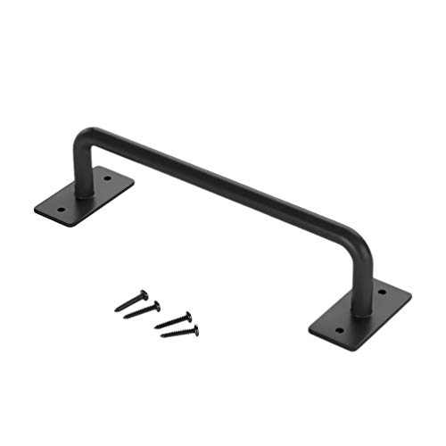 DOITOOL 1PCS Barn Door Handle Heavy Duty Sliding Barn Door Pull Handle Rustic Gate Handle (Black)