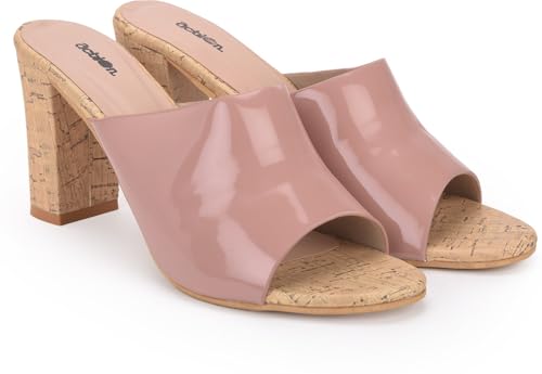Image of Action Patent Leather Sandals| Pattern| Transparent Block Heel| Ankle Strap Black
