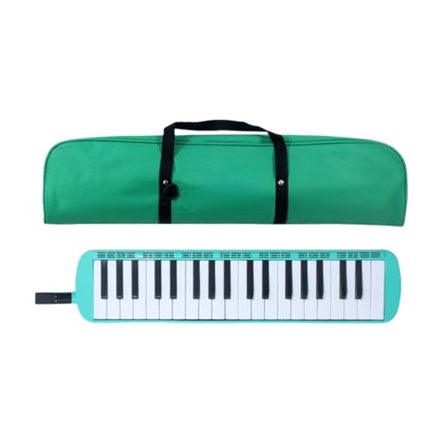 OXIZER 初心者向け鍵盤ハーモニカ。ウサギ型の位置決めマークと凸型音符デザイン、ベース固定ブラケット、安定した演奏、排水キーの便利さ、お手入れのしやすさ、初心者でも押鍵位置が簡単にわかるなど、音楽教育や趣味に最適です 収納ケース付き (37個のキー,グ