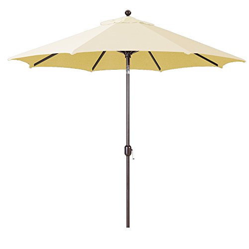 Galtech Octagon Patio Umbrella, Deluxe Auto Tilt, 8-Rib Crank, Fade-Resistant Canopy, Infinite Tilt (11-FT Antique Bronze Frame Sunbrella: Canvas)