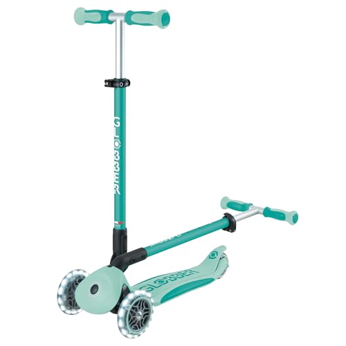 GLOBBER GO-UP Deluxe Lights 360 - 3 in 1 Aufsitzrad, Laufrad, Scooter, 120/80mm, 3-r&auml;drig, verstellbar, LED-Rollen, Mint