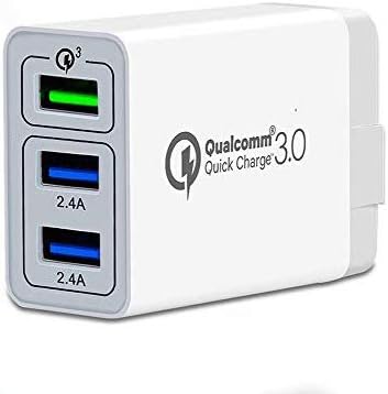 3Port Quick Charge3.0 2.0 Smart Ports 30W Travel Fast Wall Charger Adapter Charging Block Plug for iPhoneXS/x/8/7 SamsungS9/S8/Note8/7/LG,iPd,Nexus&More
