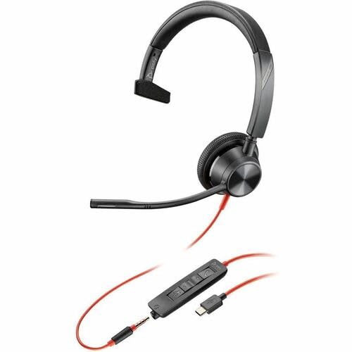 Poly Blackwire 3315 Headset - Mono - Mini-phone (3.5mm), USB Type C - Wired - 32 Ohm - 20 Hz - 20 kHz - On-ear - Monaural - Supra-aural - 7.10 ft Cable - Omni-directional Microphone - Noise Canceling