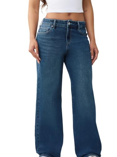 Jeans baggy True Religion Bobbi classique pour femme sans rabat