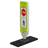 Impact Recovery - In-Street Pedestrian Crossing Signs - Street Sign - Road Safety Stop Sign with Portable Base