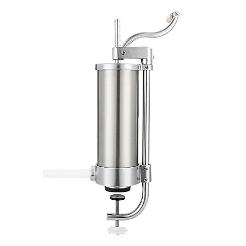 Huanyu Manuelle Wurstfüllmaschine 4L Edelstahl Vertikale Wurstfüllmaschine Füllmaschine für den Heimgebrauch Füllrohre…