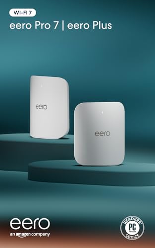 Image of Amazon eero Pro 7 with 1 month free eero Plus (auto-renews) - Supports internet plans up to 5 Gbps, Coverage up to 4,000 sq. ft., Connect 400+ devices, 2-pack