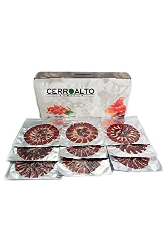 CERROALTO | Plato Jamón de Cebo de campo 100% Raza Iberica | Loncheado a Cuchillo en sobres de100 gr (10 SOBRES)