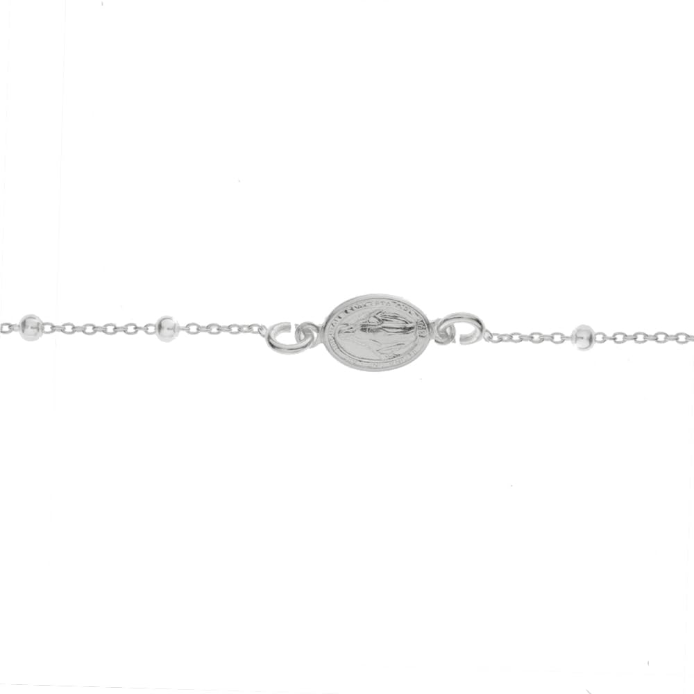 Pulsera Virgen Milagrosa de Plata de Ley - Pulsera amuleto religioso - Regalos religiosos Comunión