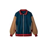 Waslary Will Byers Disfraz Halloween Cosplay Patchwork Chaqueta con cremallera para hombre