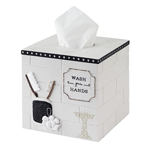 Image of Avanti Linens - Tissue Box Cover, Guest Bathroom Essentials, Modern Home Decor (Bath Icons Collection)