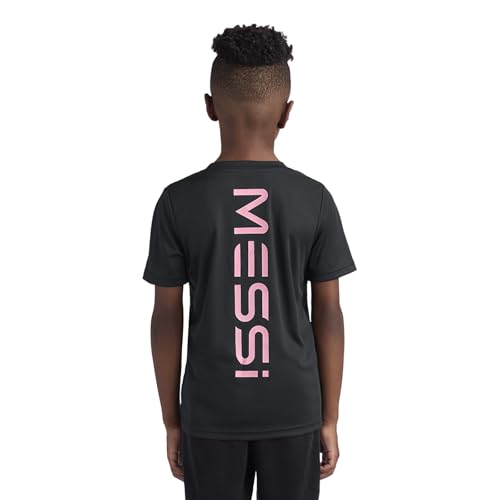 Image of Messi Boys' Lifestyle Short Sleeve Top, Loose-Fit Shirt with Logo, Comfortable, All-Day Wear