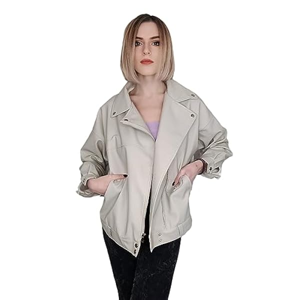 Adhdyuud Vrouwen Streetwear Revers Rits Faux Lederen Jas Met Riem Herfst Losse Motorfiets Pu Jas