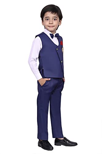 Image of 3-Piece Shirt, Trouser, Waistcoat with Bow-Tie Boy's Suit Set for Party, Wedding, Birthday VC405