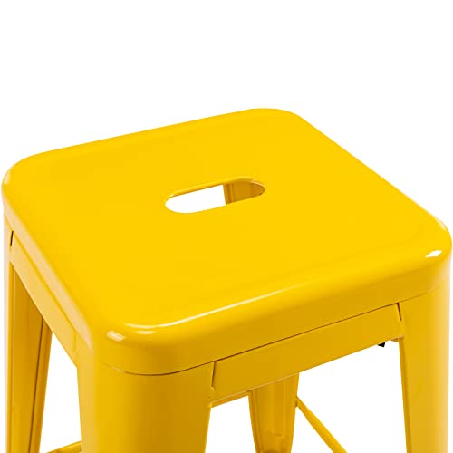Tabourets de bar en métal jaune 24 pouces tabourets de comptoir - 8