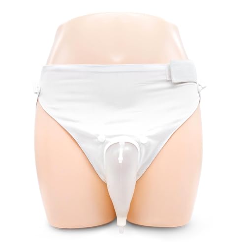 Wearable Urinal Collector with Reusable Silicone Urine Catheter Bag (2000ml & 1000ml), Portable External Urinary Drainage Bag System for Men (Elderly Men)