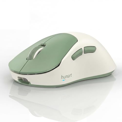 hunart H6 49g Wireless Mouse, Bluetooth & 2.4GHz Rechargeable Mouse, Lightweight Silent Ergonomic...