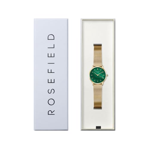 Rosefield Pearl Edit Emerald Green with Emerald Green Dial and 36mm Gold Case PEGMG-R10 Stainless Steel