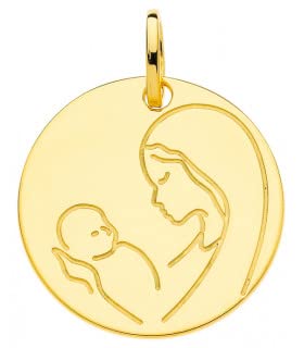 Médaille Vierge et l'Enfant Or 375/00 : le cadeau idéal pour un baptême ou une communion unique