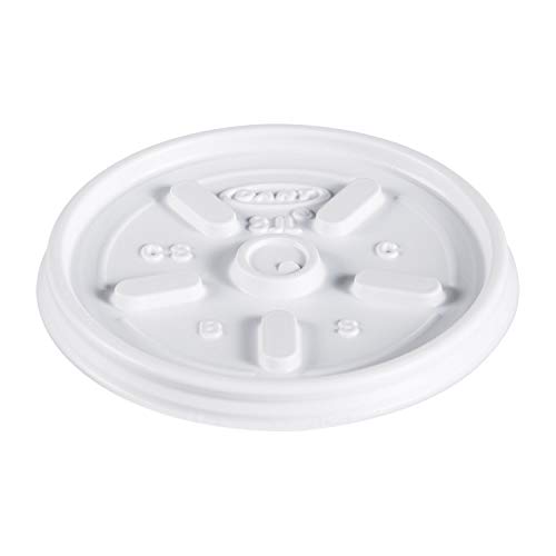 Dart White Vented Plastic Lid for Foam Cups and Containers, 8JL (1,000 Count)