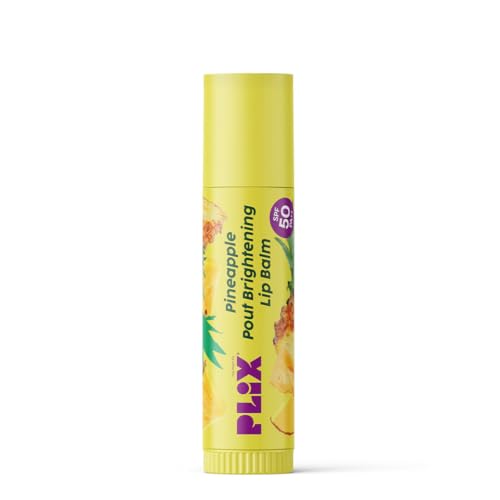 PLIX – THE PLANT FIX Pineapple Brightening Lip Balm with SPF 50 | Kojic Acid & Vitamin C | SPF 50 PA ++ | Fades Pigmenation | Brightens Dark Lips | Sun Protection | Dermatogically Tested | 4g