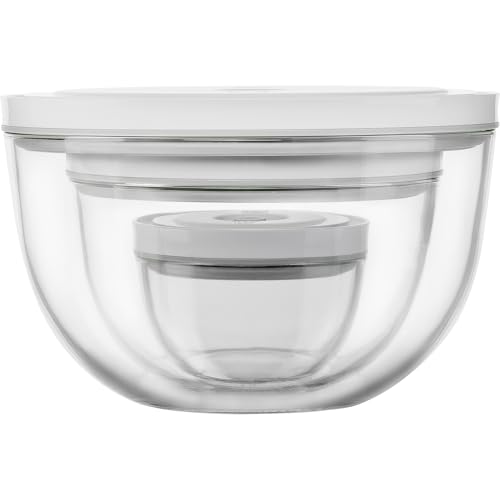 Image of ZWILLING Fresh & Save BOWLS 3-pc Glass Vacuum Bowl Set | Airtight Vacuum Bowls Keep Leftovers Fresher Longer. Freezer, Microwave & Dishwasher Safe.