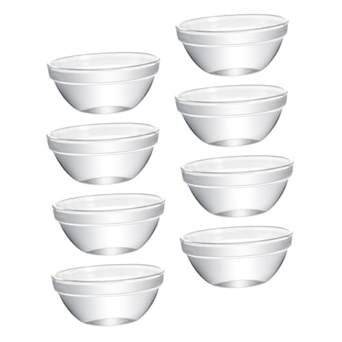 TOGEVAL 8 piezas Cuencos de Vidrio para Postres Redondos Recipientes para Pudin y Gelatina Tazones Pequeños para Arroz con Leche y Pudin Aptos para Múltiples Usos Cocina