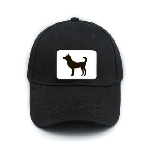 Casquette de baseball noire classique avec motif animal brodé réglable