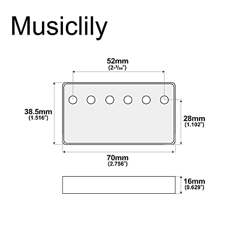 Musiclily Pro 52mm Nickel Silver Alloy Humbucker Pickup Cover for Imported Electric Guitar Chrome - Image 2