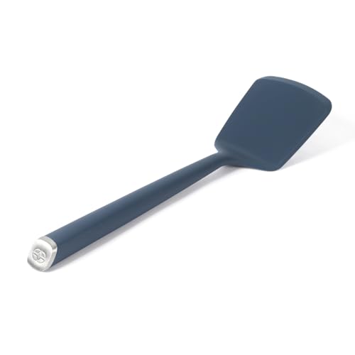Image of Calphalon Edge Silicone Turner, Flexible Silicone Cooking Spatula with Reinforced Core, Heat-Resistant Nonstick-Safe Turner for Flipping & Cooking, Navy