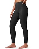 G4Free BareFeel Yoga Leggings for Women Workout Yoga Pants with Pockets Tummy Control Workout Leggings (Black,L,25")