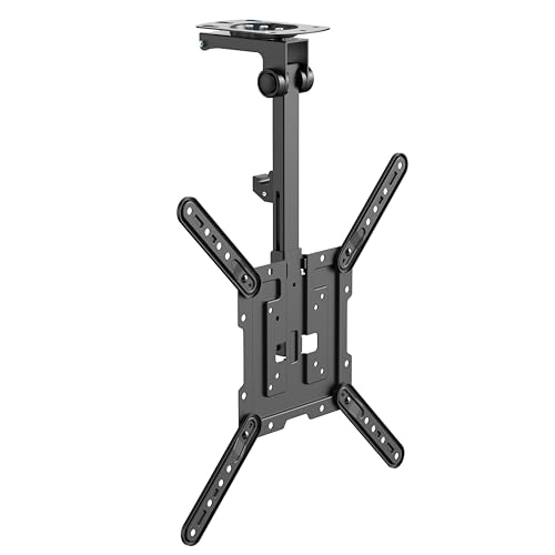 ALLSORTSOUTLET Ceiling TV Bracket Mount Under Cabinet Universal Hinged Tilt Swivel Bracket (Flip Down Folding Pitched Roof Monitor Holder) 22" 24" 28" 32" 37" 42" to 55" inch Televisions VESA Screen
