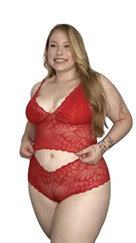 3 Conjuntos Lingerie Feminino Plus Size de Renda Moda Intima (52)