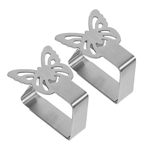 Cabilock Elegant Table Cover Clips 2 Pack Stainless Steel Holders 3cm Clamp for Buffet Banquet