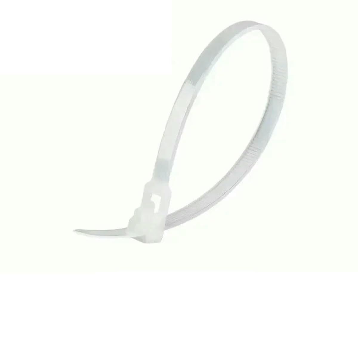 Bsguz 100Pcs White-1 100 Reusable Cable Ties Self-Locking Nylon Cable Tie Cable Organizer Cable Tidy Lock Strap Zip Ties Binder-4X150mm