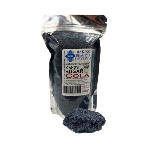 Professional Flossing Sugar for Cotton Candy Machine - Cotton Candy Sugar Flavours - Cotton Candy Floss Sugar in 51 Flavours - Floss Sugar for Cotton Candy Maker - Bulk Floss Sugar 100g - Cola