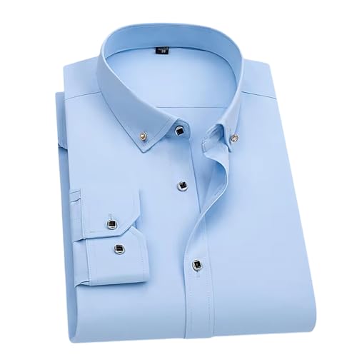 Chemise boutons en cristal pour homme haut de gamme blanc ajusté