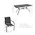 Anmutig 7-Piece Outdoor Patio Dining Set, 63" Anti-Rust Powder Coated Steel Table with 2-Size Umbrella Hole, 6 Stackable Textilene Chairs, Dark Grey for Garden Backyard