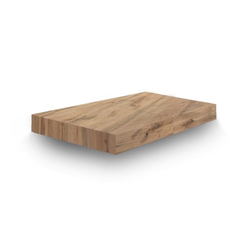 KONTE.DESIGN Tavolino CAMOGLI in legno, vari colori trasformabile in tavolo da pranzo 120x80 cm - 220x80 cm altezza da 30 a 77 cm (Rovere Rustico)