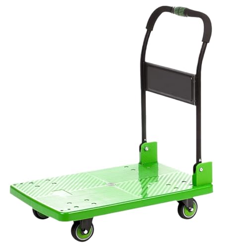 Carretilla manual plataforma 90x60 cm con ruedas y mango metálico miniatura 1