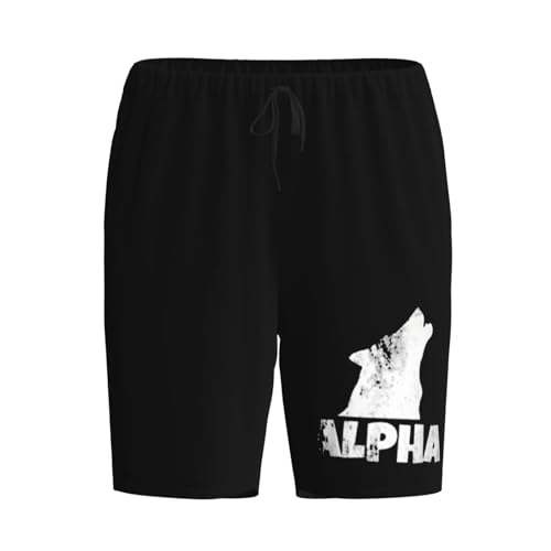 Alpha Lone Wolf Pajama Shorts for Men, Men's Pajama Bottoms, Sleepwear for Summer3