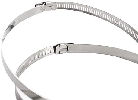 Hon&Guan Stainless Steel Hose Clamp Adjustable Hose Clip - 2 PCS (100mm)