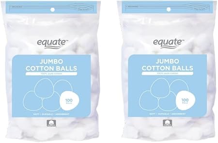 Generic 2 Pack Beauty Jumbo Cotton Balls, 100 Count Each (200 ct Total), White