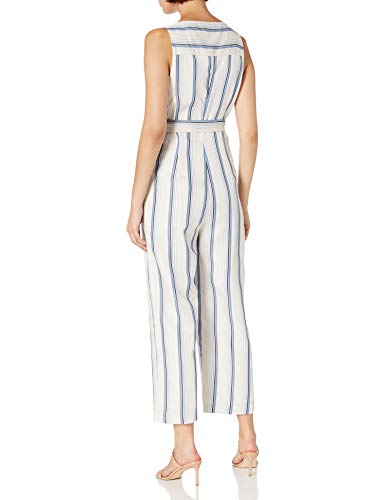 Paige Women's Meade Jumpsuit, White/Dream Blue, 6 #TOP1