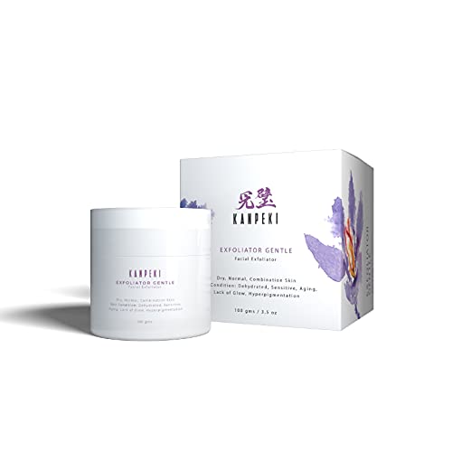 Kanpeki Facial Gentle Exfoliator To Remove Dead Skin Cells| Reduces Hyperpigmentation & Restores Natural Glow | Enriched Vitamin E, Papaya, Kesar, Charcoal & Cucumber | Japanese Skin Care Product | Suitable for Dry, Normal, Combination Skin