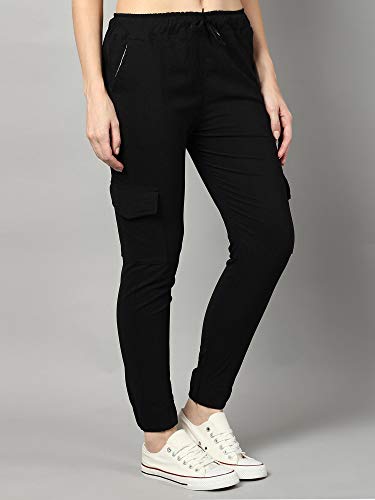 Image of dockstreet Girls /Women Cargo Joggers in Pure Thick Hosiery Soft Cottonfor a Relaxed Feel /Multipurpose in Their use for Athletic, Casual, Everyday wear and Suitable for All Seasons