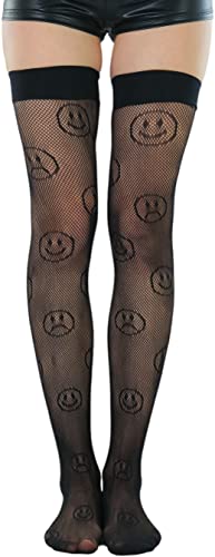 Image of ToBeInStyle Women's Sexy Nylon Versatile Fine Fishnet Thigh High Stockings w /Opaque Band